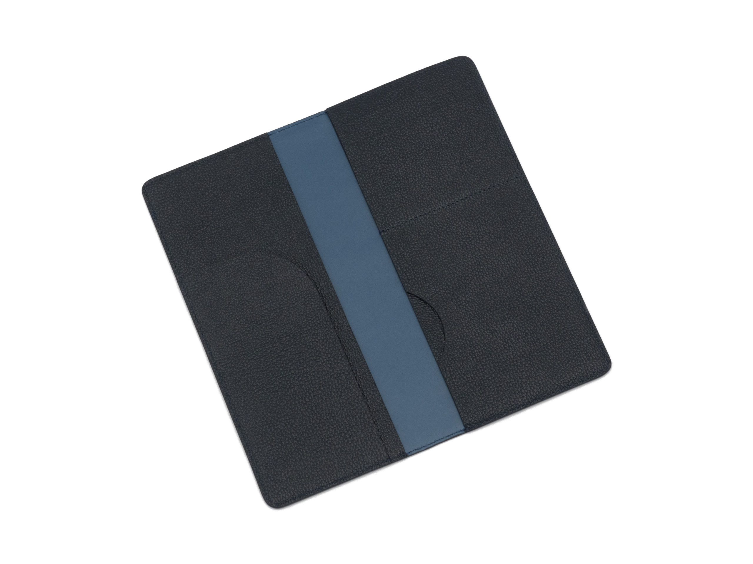 Складной кошелек из кожи с тиснением Softina Тёмно-синего цвета Grant EGM