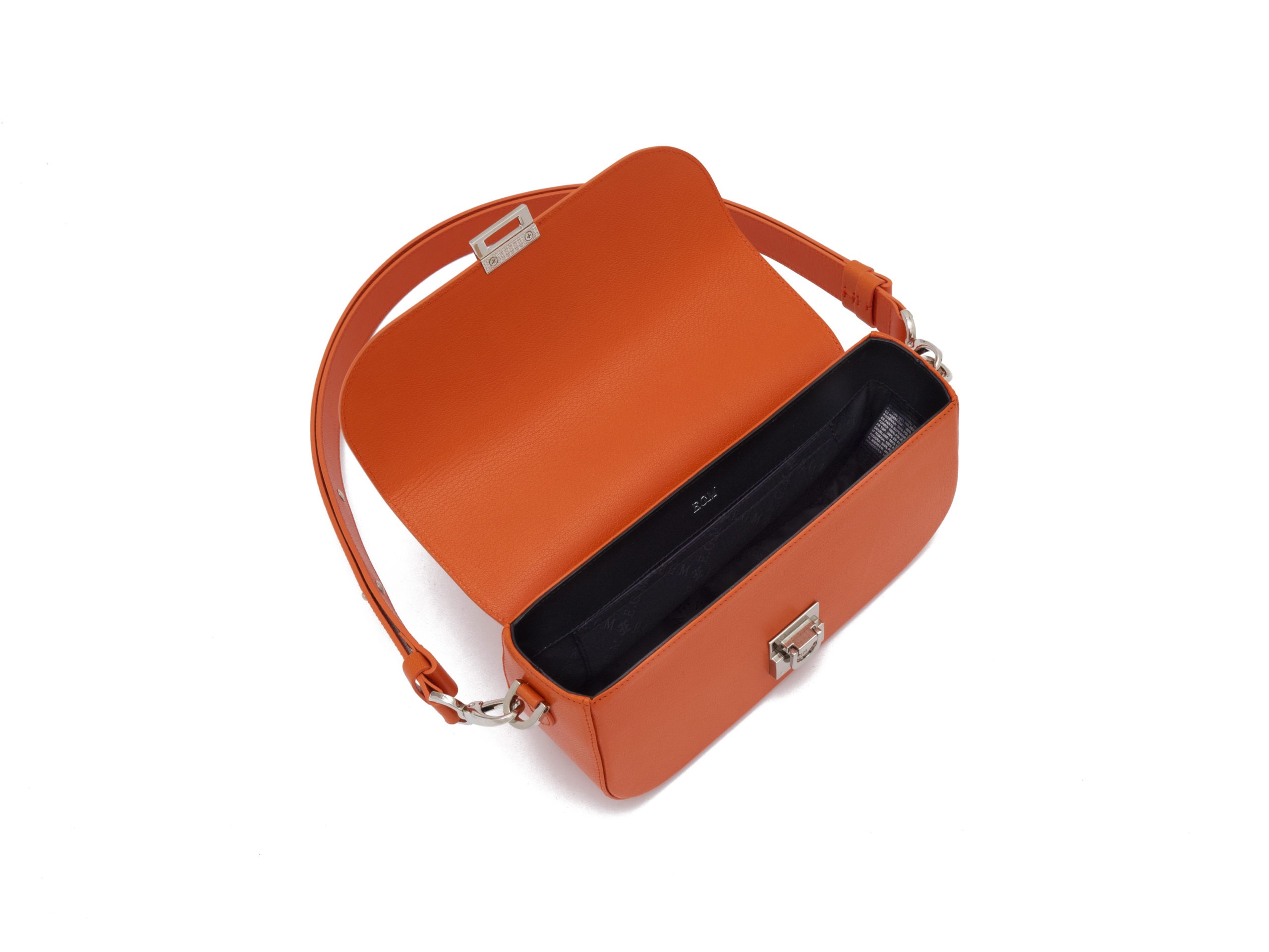 Женская мини сумка Millie EGM из кожи шевро оранжевого цвета